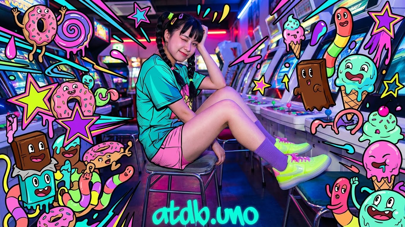 Neon Arcade Pop-Art Dream: Hyperrealism Meets Maximalist Sweet-Monster Chaos
